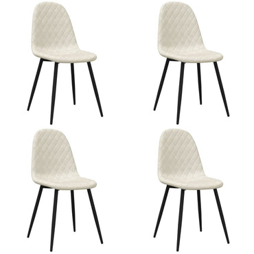vidaXL Chaises de salle à manger 4 pcs Crème velours