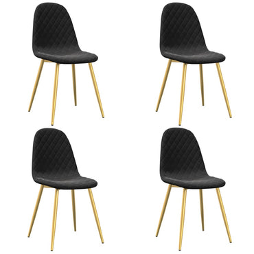 vidaXL Chaises de salle à manger 4 pcs Velours noir