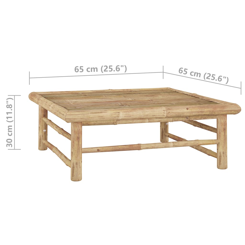 vidaXL 4-tlg. Garten-Lounge-Set mit Dunkelgrauen Kissen Bambus