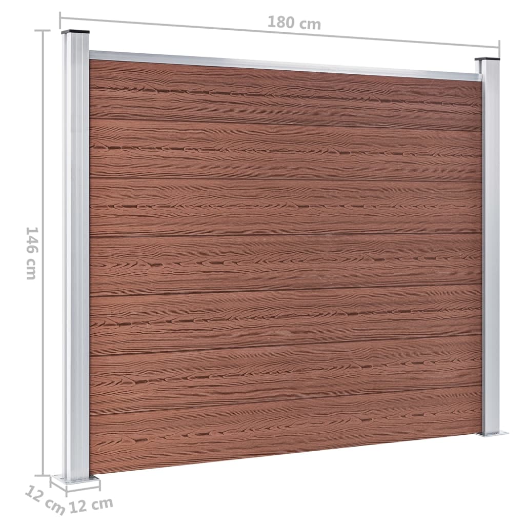 vidaXL panneau de clôture WPC 180 x 146 cm marron