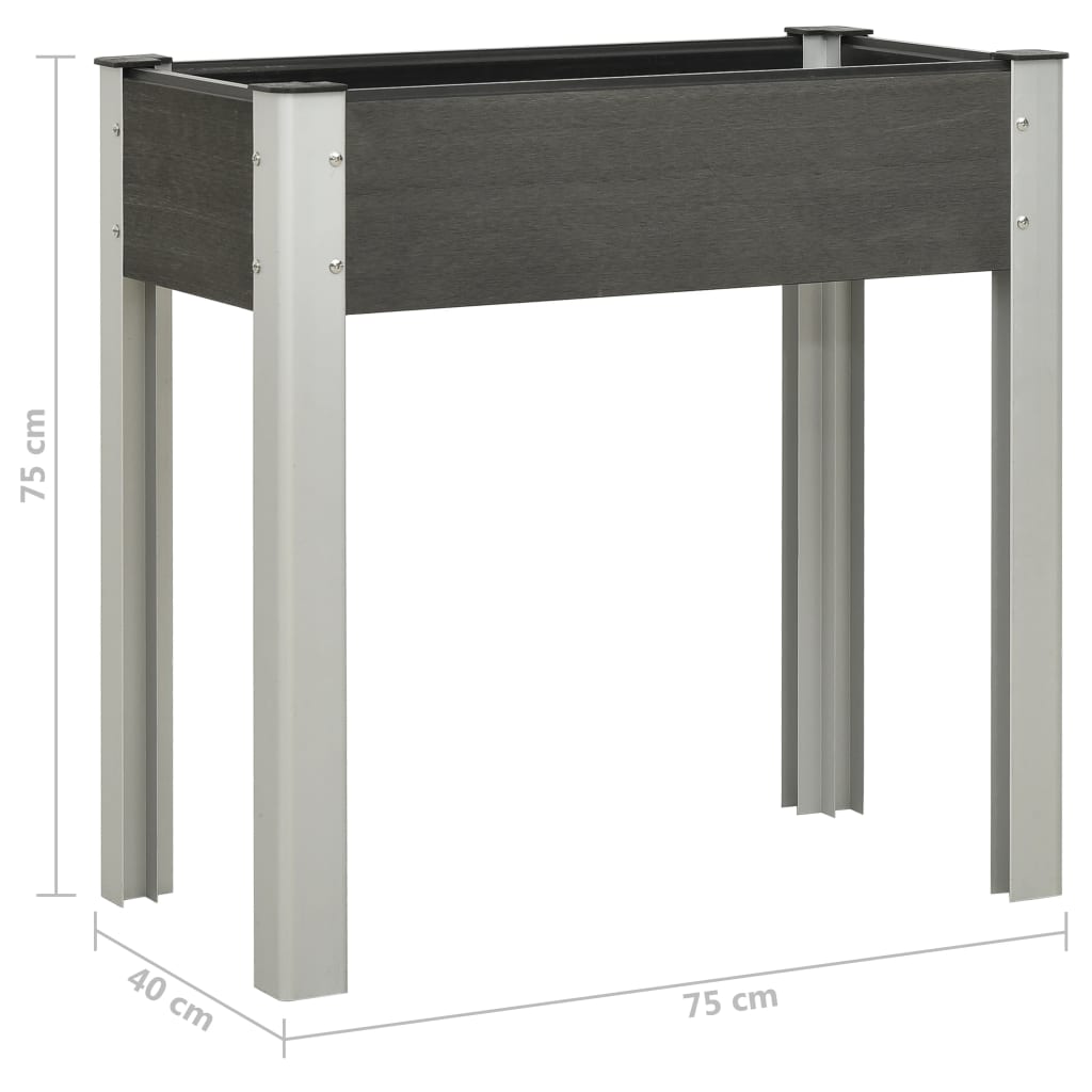 vidaXL Carré potager surélevé 75x40x75 cm WPC Gris