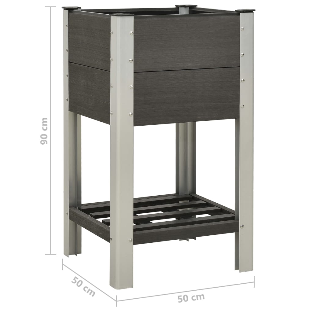 vidaXL Carré potager surélevé avec étagère 50x50x90 cm WPC gris