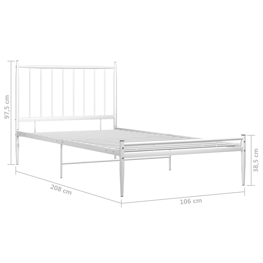 vidaXL Bett Weiß Metall 100x200 cm