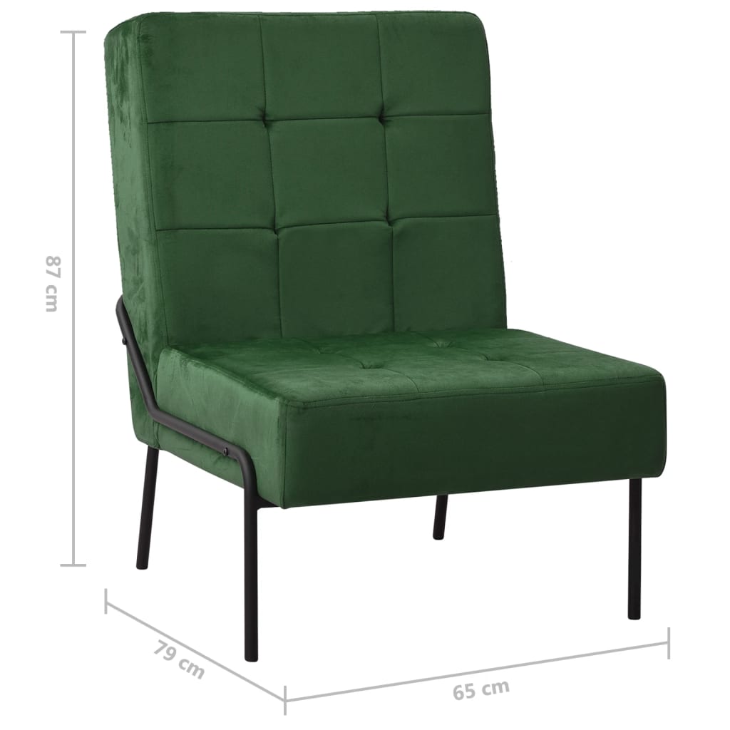 vidaXL Fauteuil relax 65x79x87 cm velours vert foncé