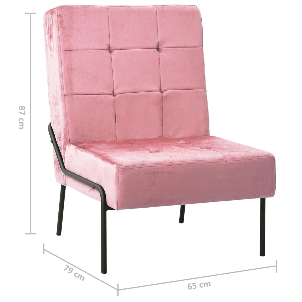 vidaXL Relaxstuhl 65x79x87 cm Rosa Samt