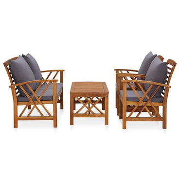vidaXL 4-tlg. Garten-Lounge-Set mit Auflagen Massivholz Akazie