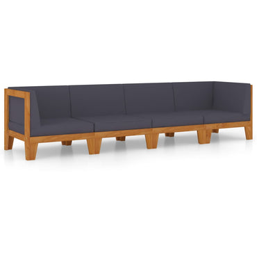 vidaXL Ensemble de mobilier de jardin 4 pcs avec coussins Bois d'acacia massif