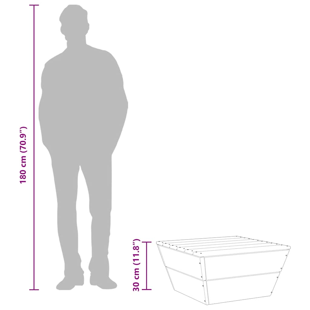 Gartentische 2 Stk. 60x60x30 cm Imprägniertes Fichtenholz