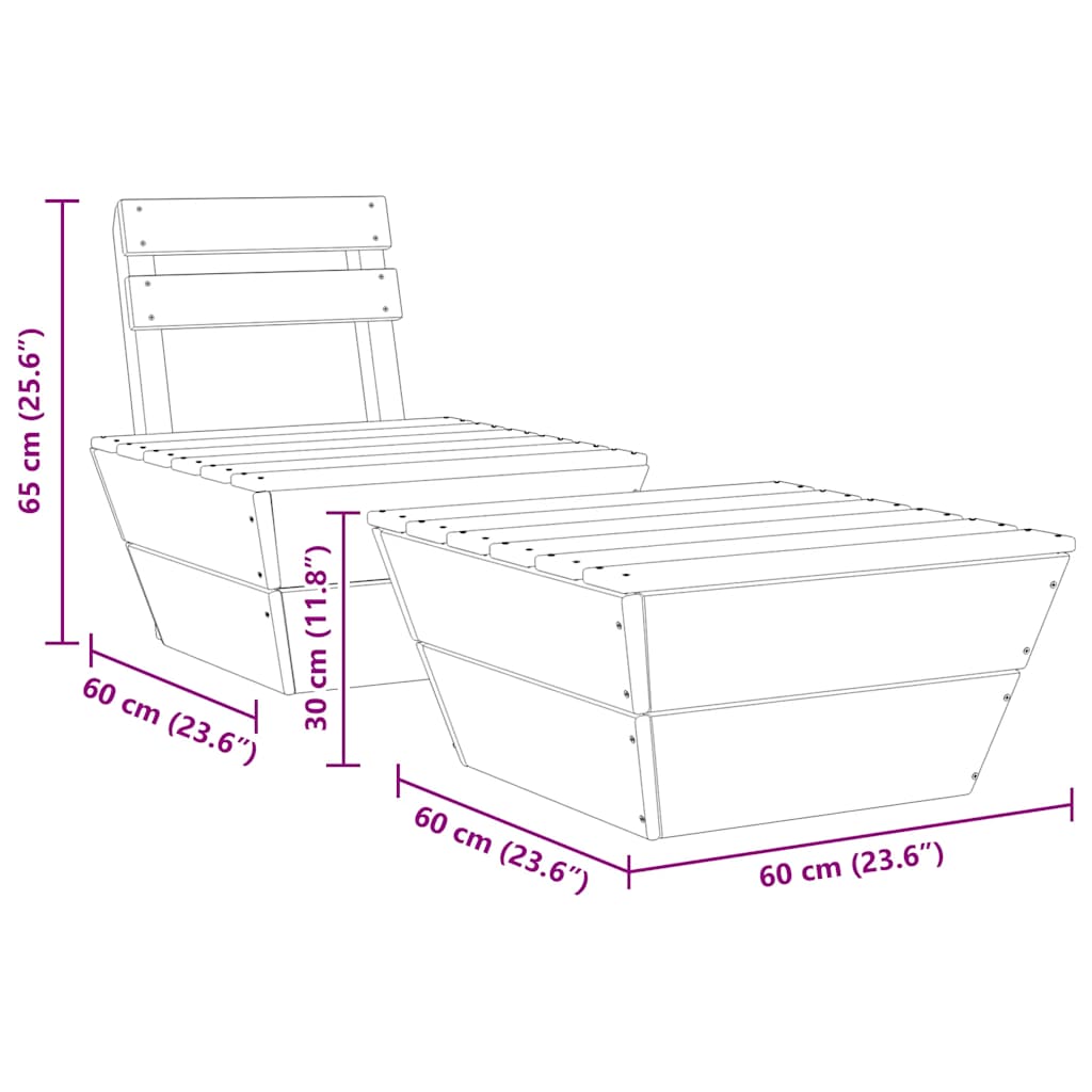 2-tlg. Garten-Lounge-Set Imprägniertes Fichtenholz
