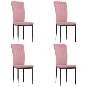 vidaXL Chaises de salle à manger 4 pcs Velours rose