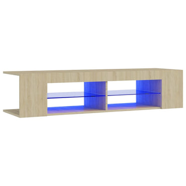 Meuble TV vidaXL avec lumières LED chêne Sonoma 135x39x30 cm
