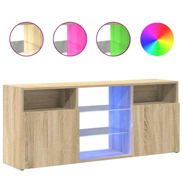 Meuble TV vidaXL avec lumières LED chêne Sonoma 120x30x50 cm