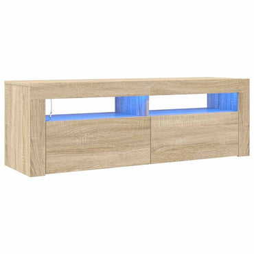 Meuble TV vidaXL avec lumières LED chêne Sonoma 120x35x40 cm