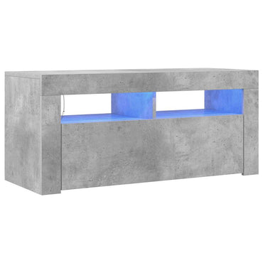 Meuble TV vidaXL avec lumières LED gris béton 90x35x40 cm