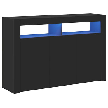 vidaXL Buffet avec lumières LED Noir 115,5x30x75 cm