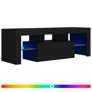 Meuble TV vidaXL avec lumières LED noir 120x35x40 cm