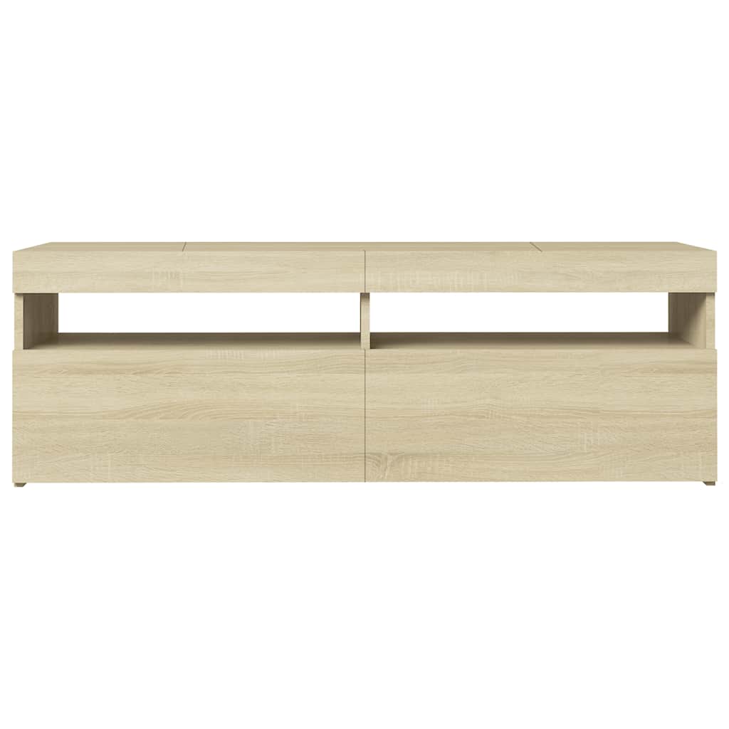 vidaXL Meuble TV avec lumières LED chêne Sonoma 120x35x40 cm