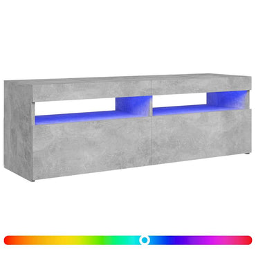 Meuble TV vidaXL avec éclairage LED Gris béton 120x35x40 cm