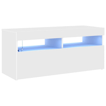 vidaXL TV-Schrank mit LED-Leuchten Weiß 90x35x40 cm