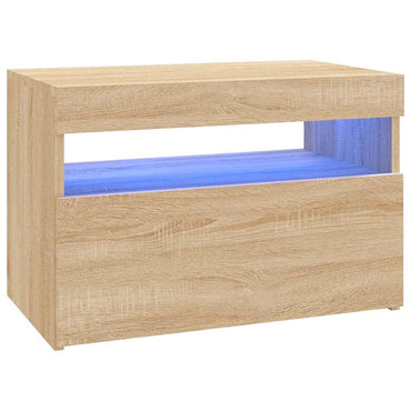 Meuble TV vidaXL avec lumières LED chêne Sonoma 60x35x40 cm