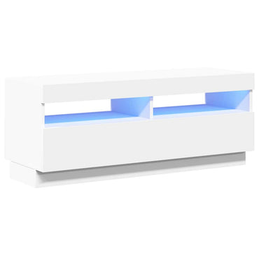 Meuble TV vidaXL avec lumières LED Blanc 100x35x40 cm