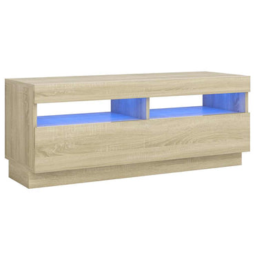 Meuble TV vidaXL avec lumières LED chêne Sonoma 100x35x40 cm