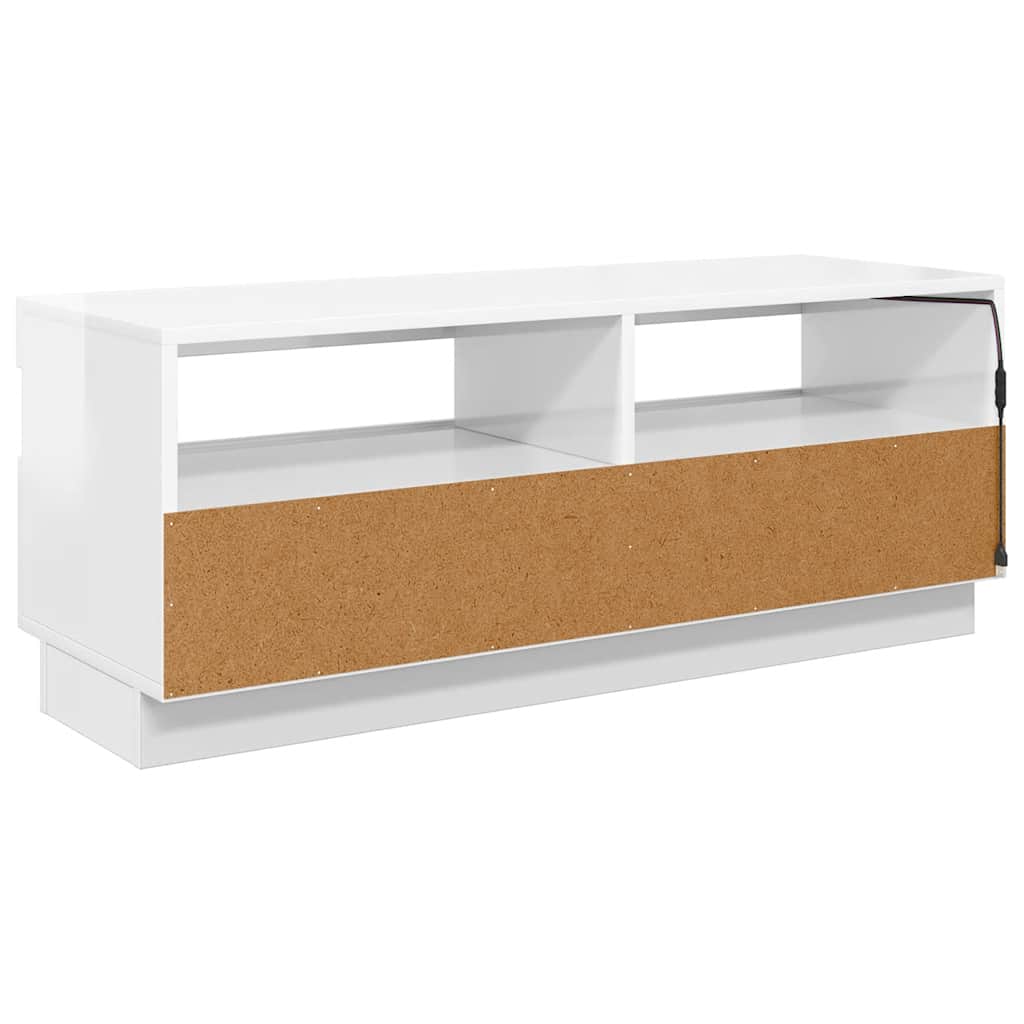 Meuble TV vidaXL avec lumières LED blanc brillant 100x35x40 cm