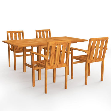 vidaXL Ensemble de salle à manger de jardin 5 pcs en teck massif
