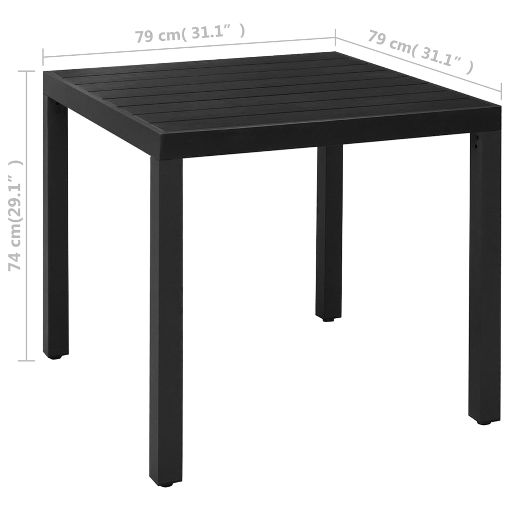 vidaXL 5-tlg. Garten-Essgruppe Schwarz