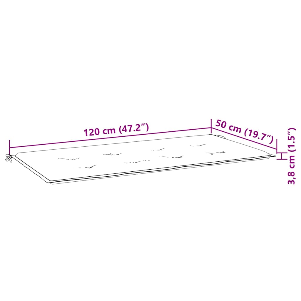 vidaXL 2-Sitzer-Gartenbank mit Auflage 120 cm Massivholz Eukalyptus