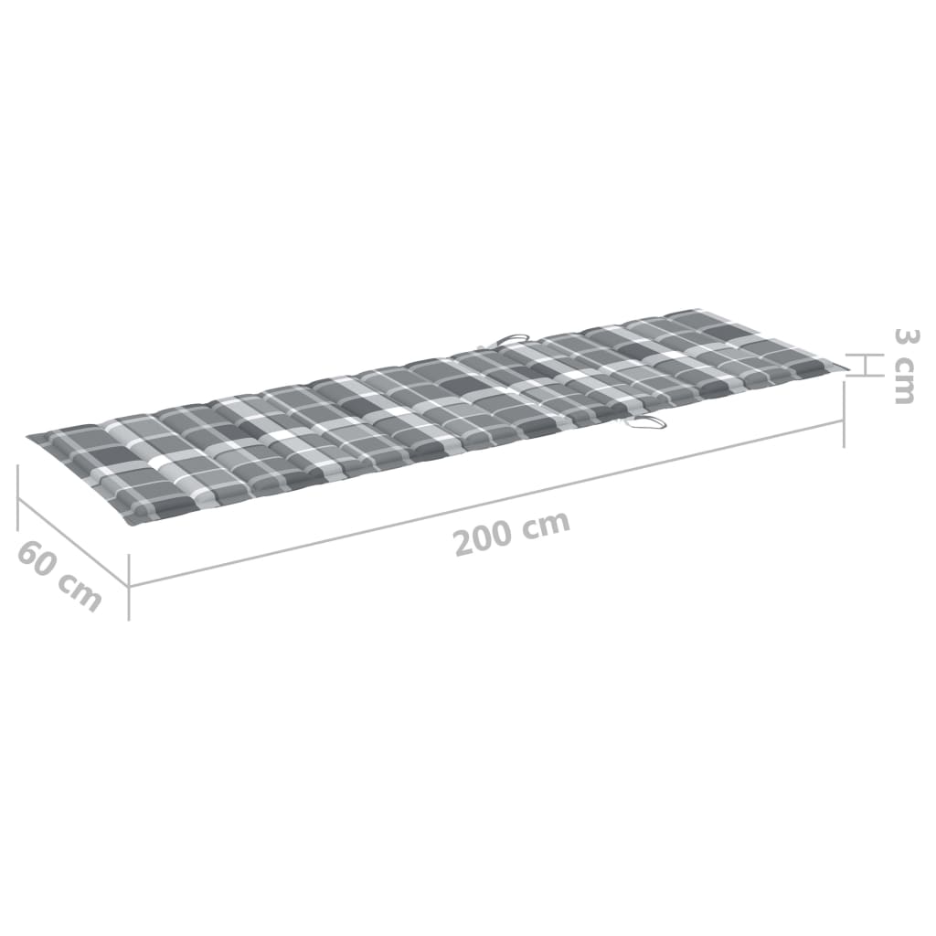 vidaXL Sonnenliege mit Auflage Akazie Massivholz