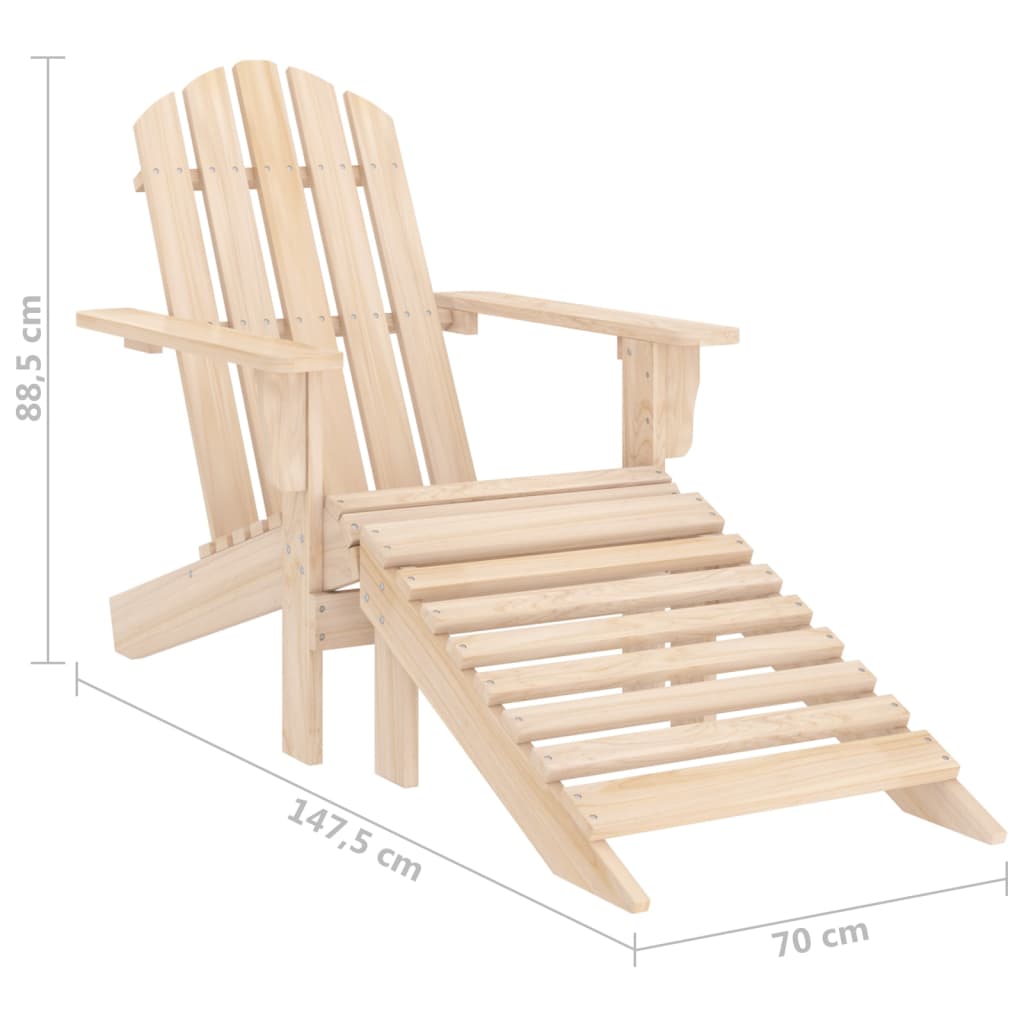 vidaXL Adirondack-Gartenstuhl mit Fußteil Massivholz Tanne