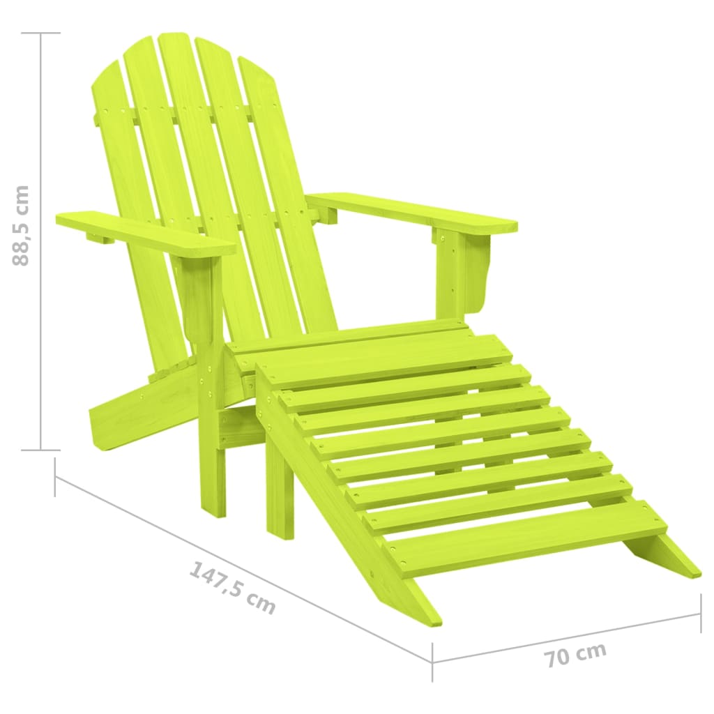 vidaXL Adirondack-Gartenstuhl mit Fußteil Massivholz Tanne Grün