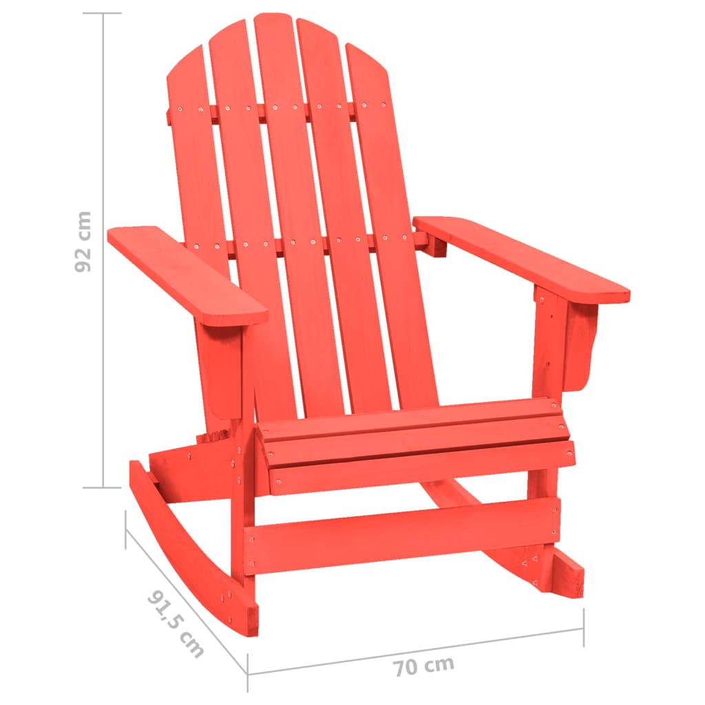 vidaXL Adirondack-Schaukelstuhl Massivholz Tanne Rot