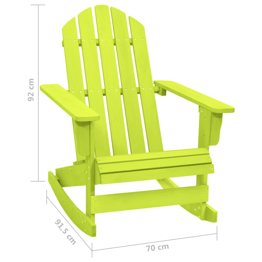 vidaXL Adirondack-Schaukelstuhl Massivholz Tanne Grün