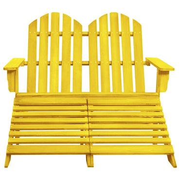vidaXL Banc de jardin Adirondack 2 places avec repose-pieds Bois de sapin Jaune