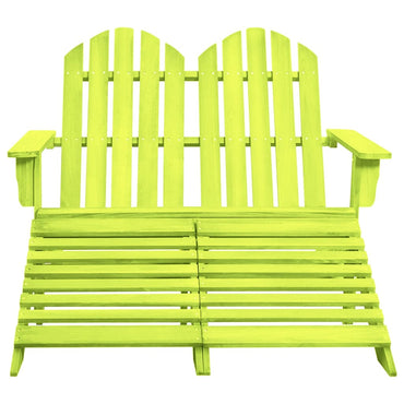 vidaXL Banc de jardin Adirondack 2 places avec repose-pieds Bois de sapin Vert