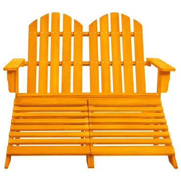 vidaXL Banc de jardin Adirondack 2 places avec repose-pieds Bois de sapin Orange