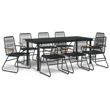 vidaXL Ensemble de salle à manger de jardin 9 pcs Résine tressée Noir