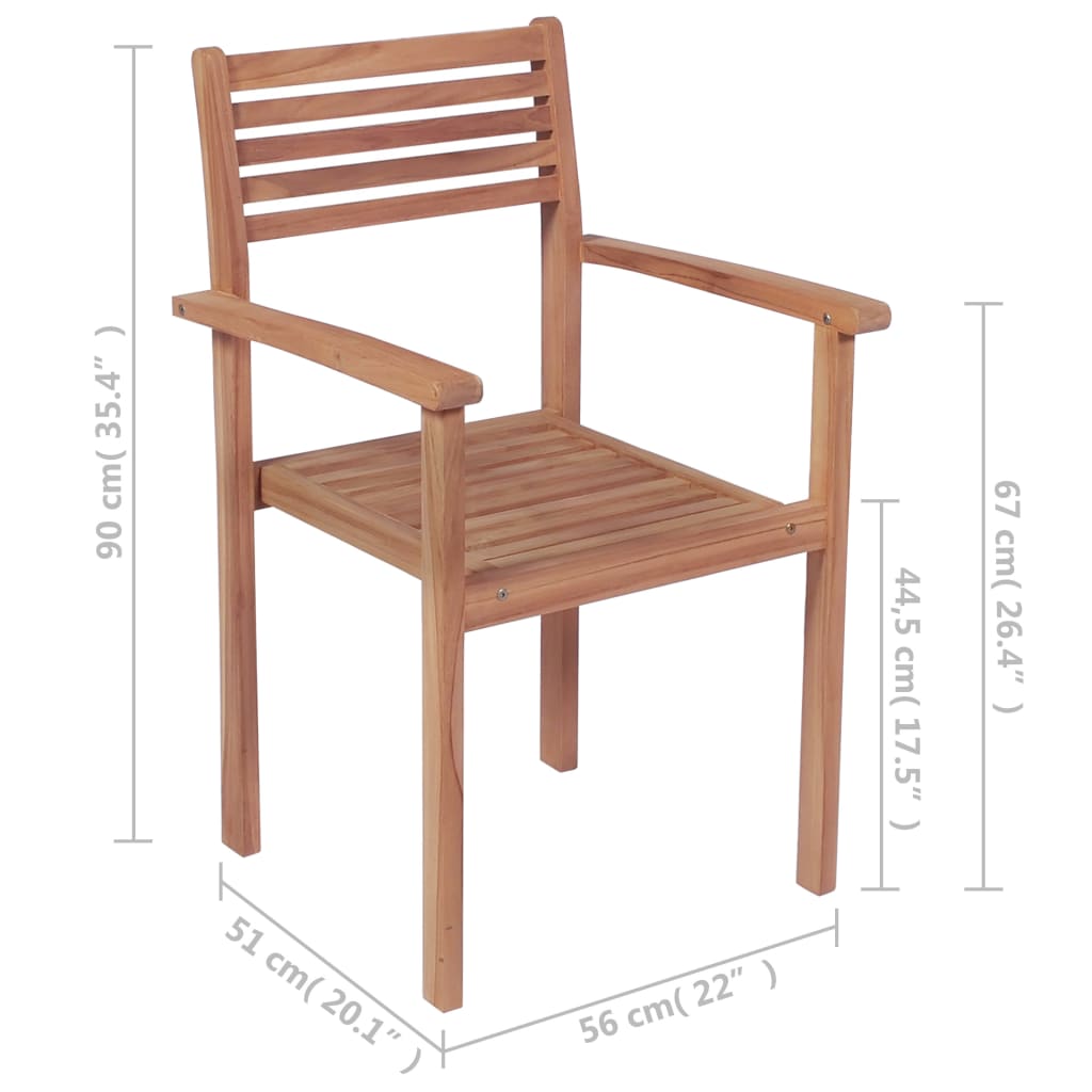 vidaXL Gartenstühle 2 Stk. mit Grauen Kissen Massivholz Teak