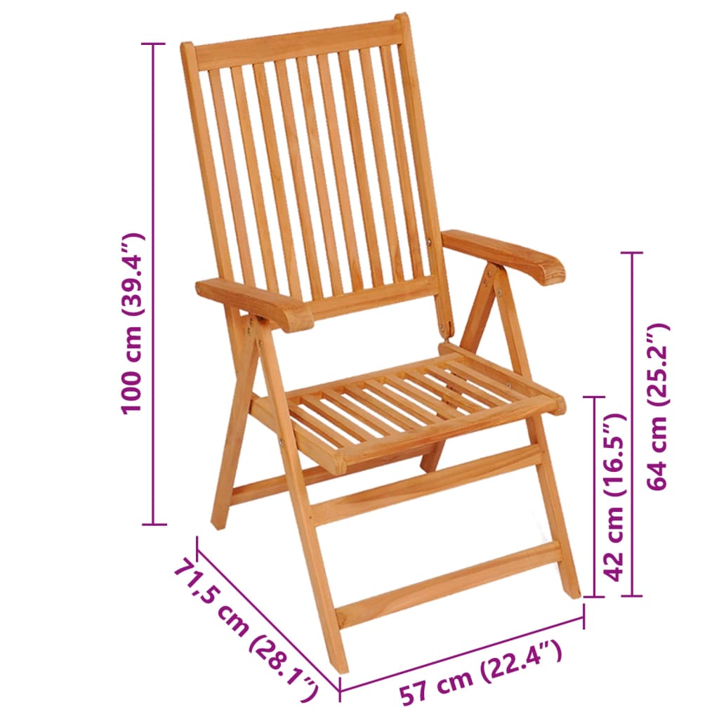 vidaXL Gartenstühle 2 Stk. mit Anthrazit Kissen Massivholz Teak