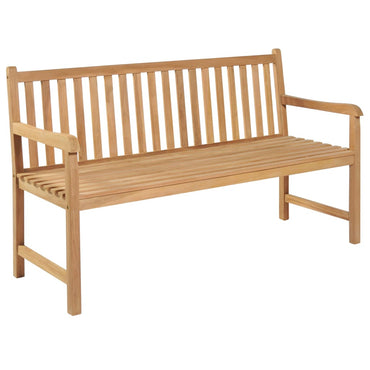 vidaXL Gartenbank mit Anthrazit Auflage 150 cm Massivholz Teak