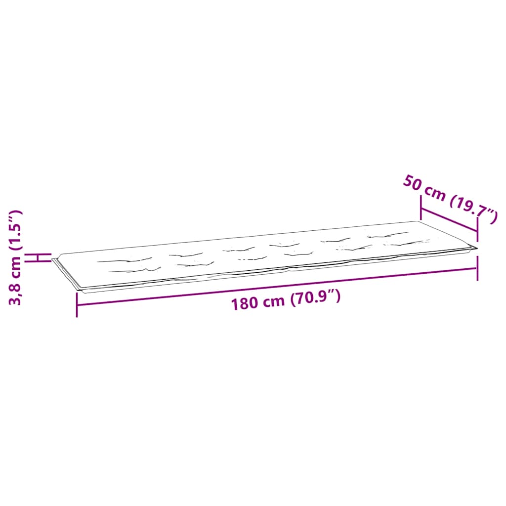 Gartenbank mit Taupe Auflage 175 cm Massivholz Teak