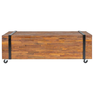 vidaXL Couchtisch 110x45x38 cm Teak Massivholz