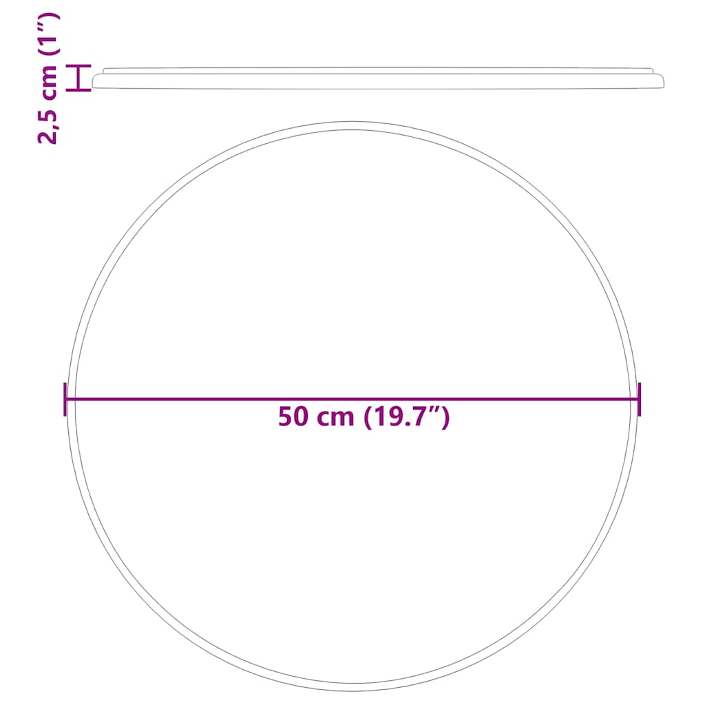Tischplatte Grau Ø50x2,5 cm Marmor