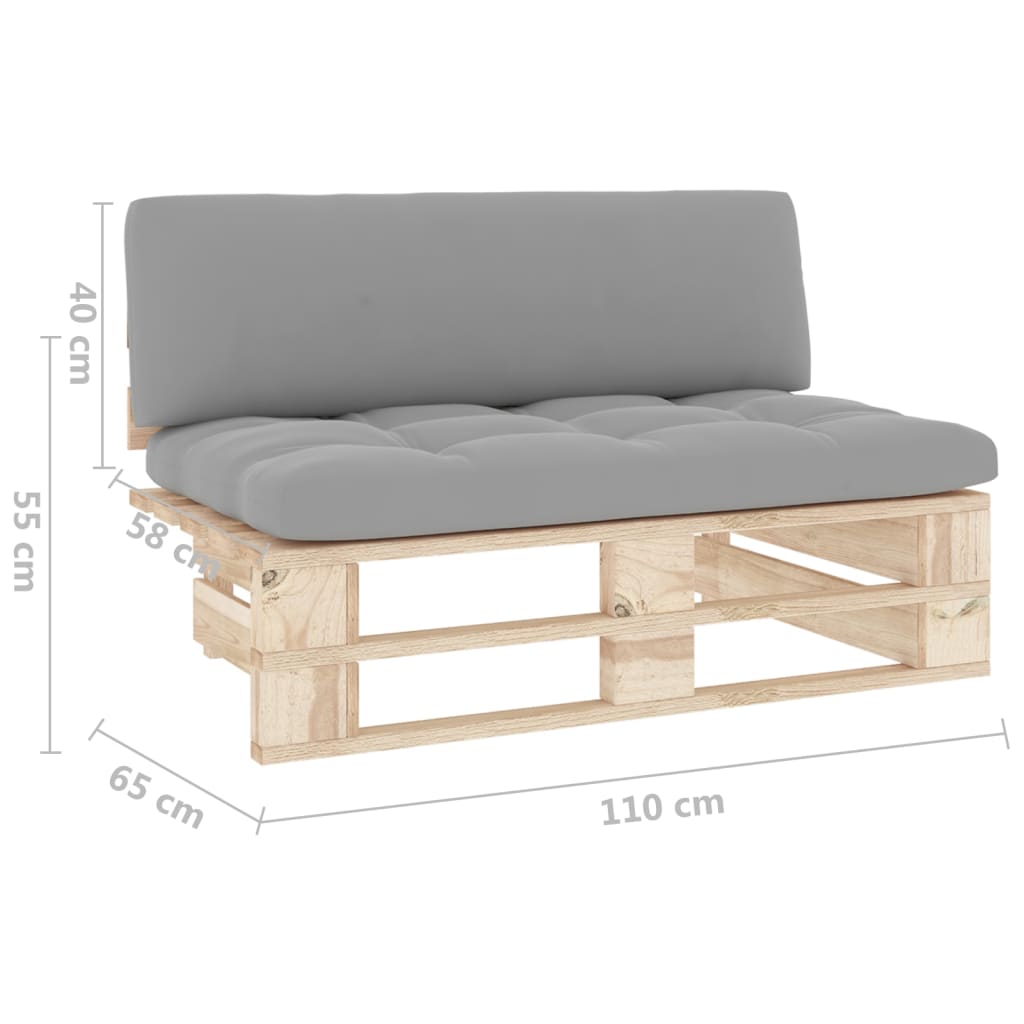vidaXL Canapé central d'extérieur de palette Pin imprégné