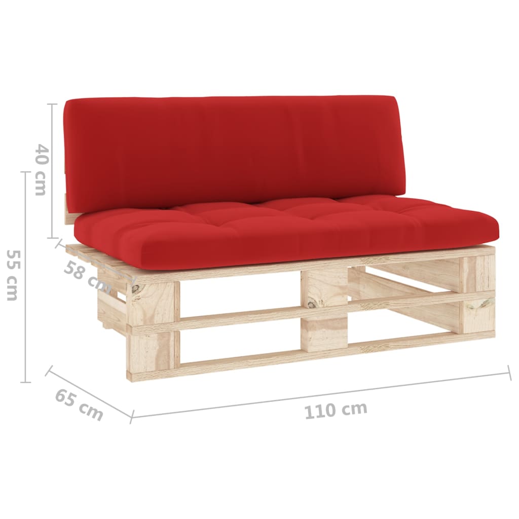 vidaXL Canapé central d'extérieur de palette Pin imprégné