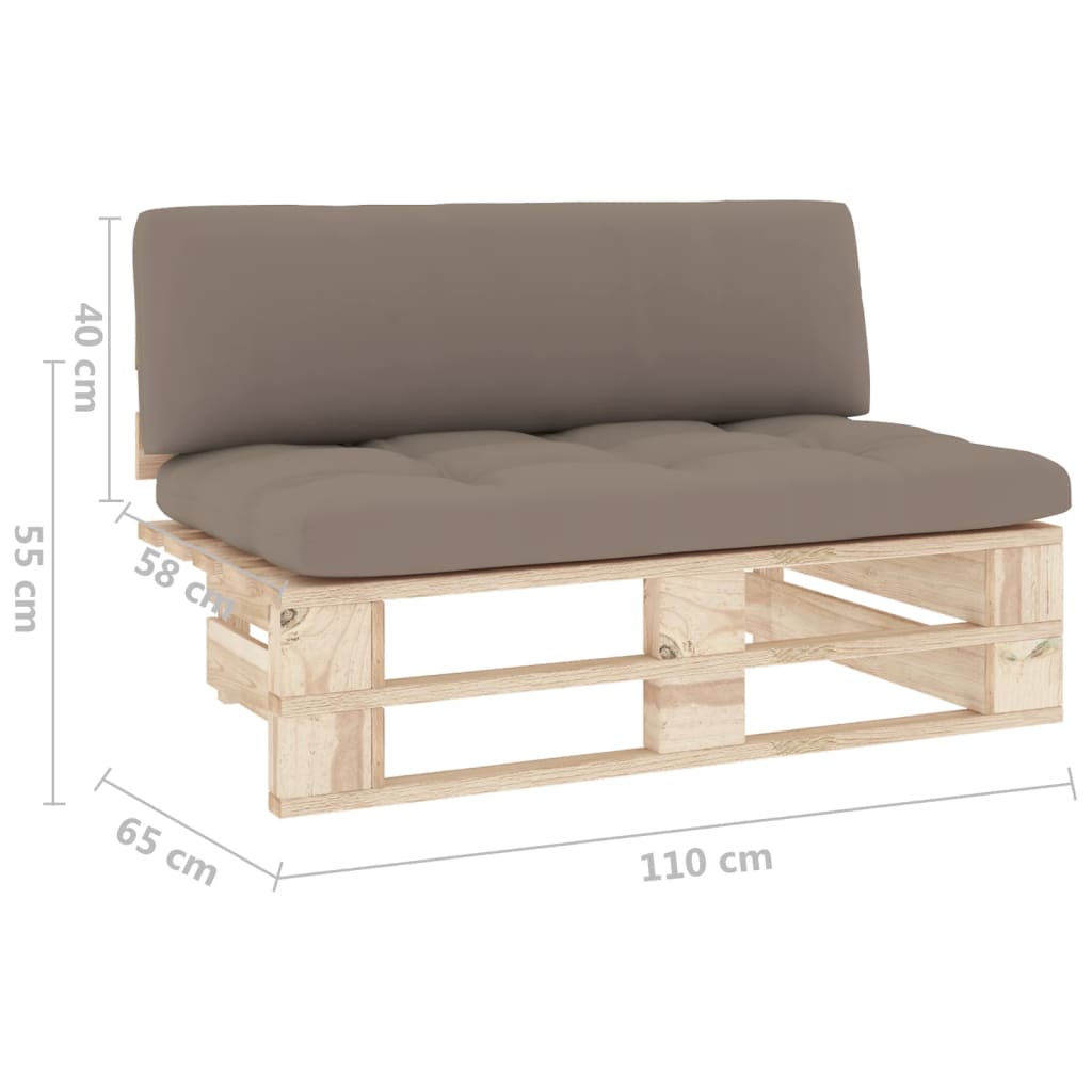 vidaXL Canapé central d'extérieur de palette Pin imprégné
