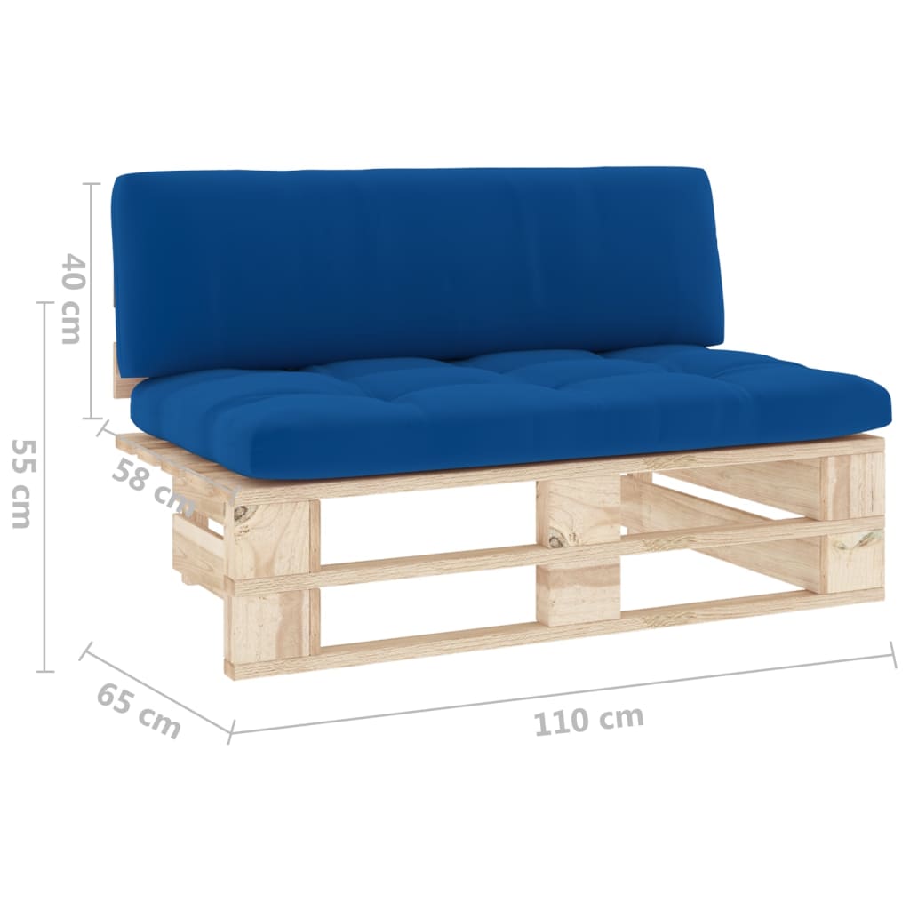 vidaXL Canapé central d'extérieur de palette Pin imprégné
