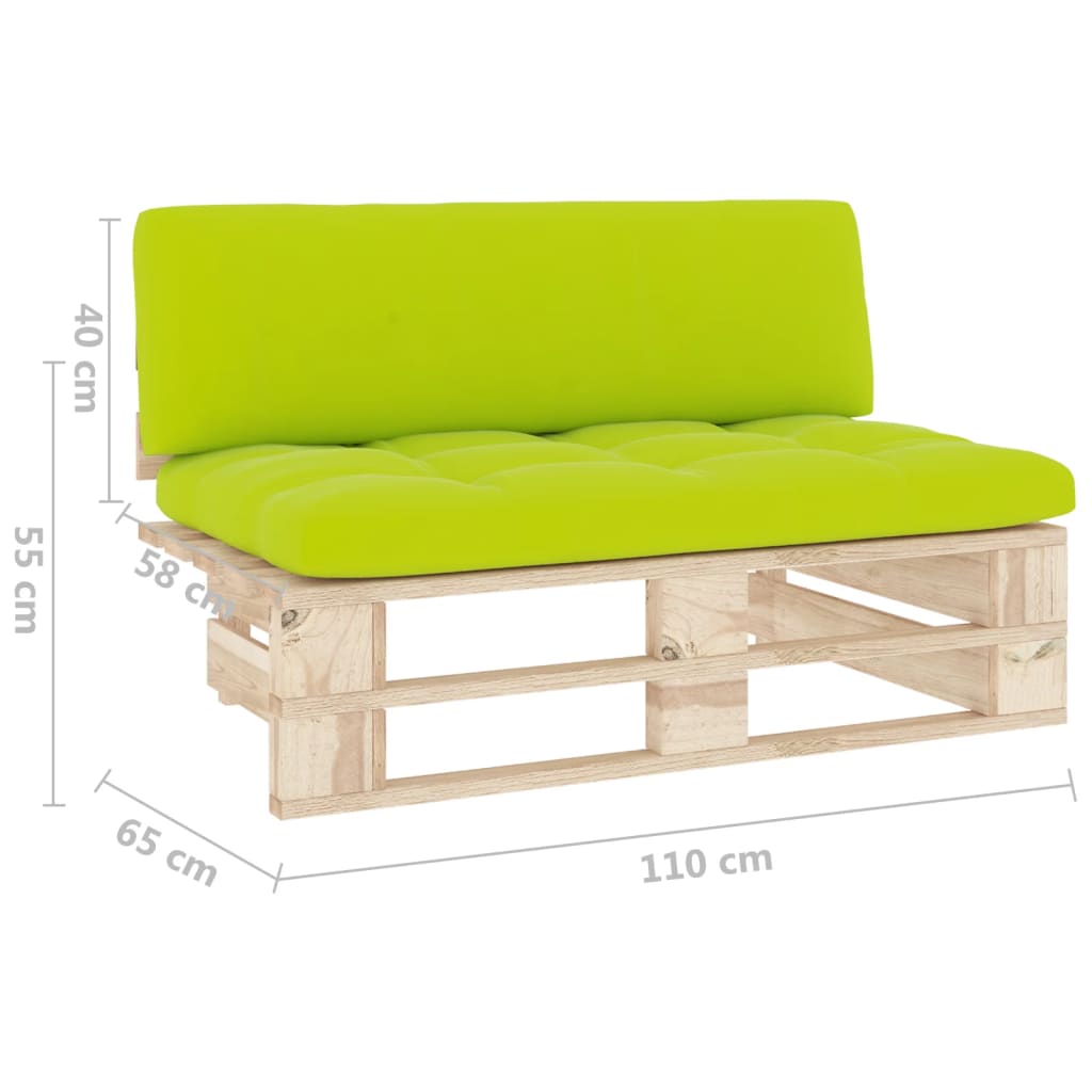vidaXL Canapé central d'extérieur de palette Pin imprégné